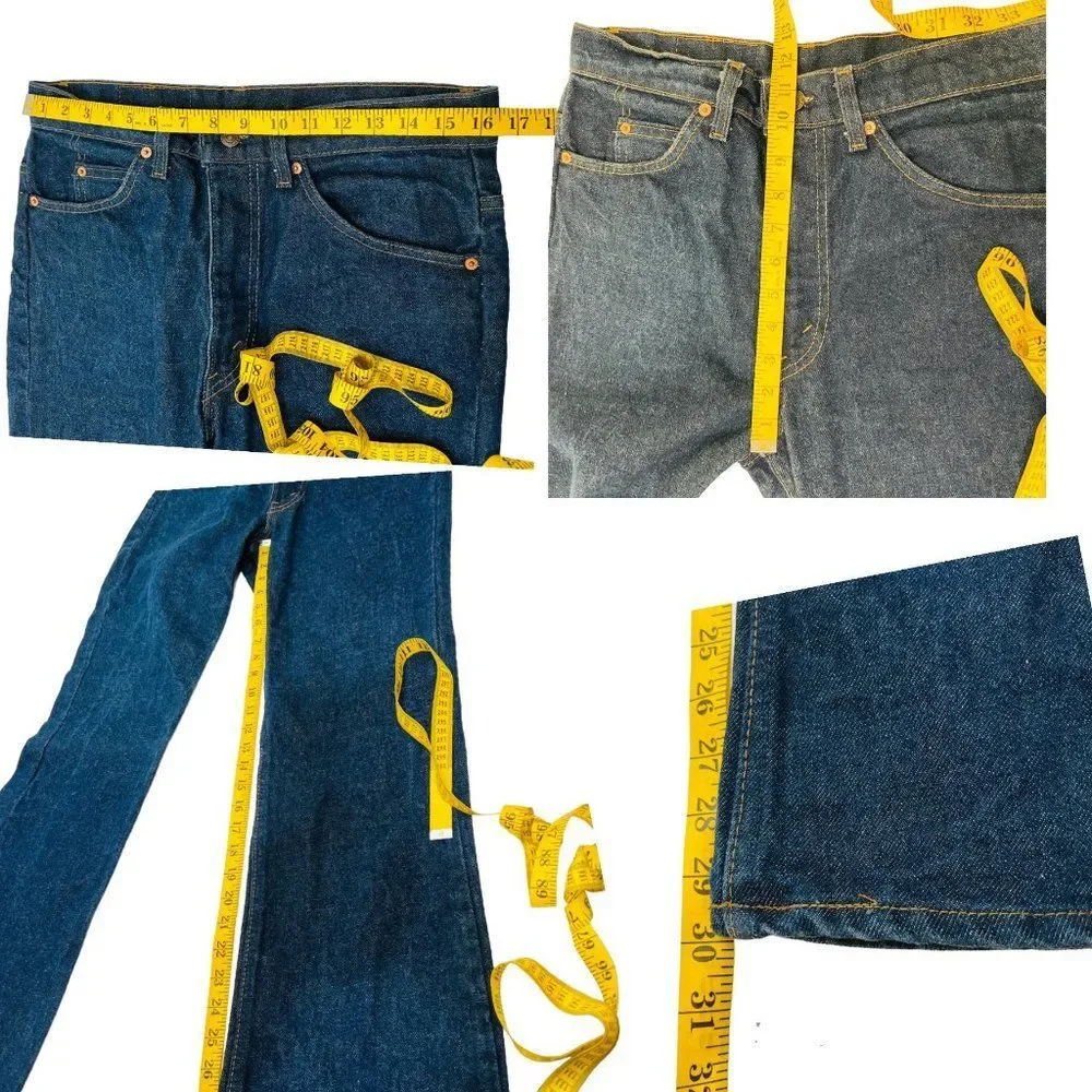 Vintage Levi's 20517-0217 Orange Tag Dark Blue Wash Saddleman Jeans 33 x 30